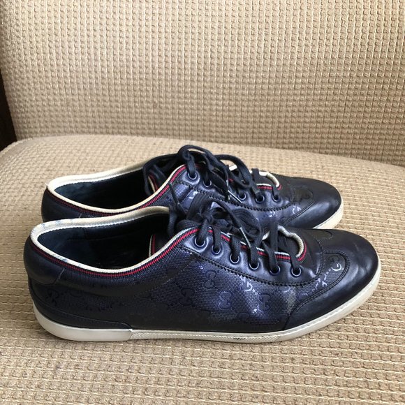 Gucci Men Blue Monogram Sneakers